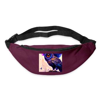 Eule - Gürteltasche - Burgunderrot - Vorne
