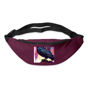 Eule - Gürteltasche - Burgunderrot - Vorne