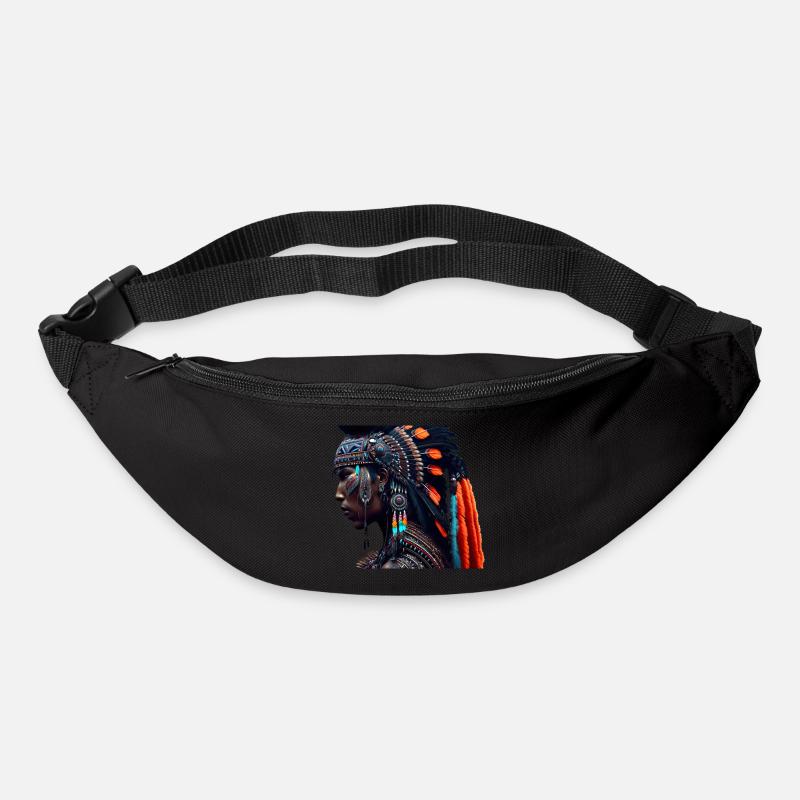 Indianer mit Kopfschmuck - Gürteltasche - Schwarz
