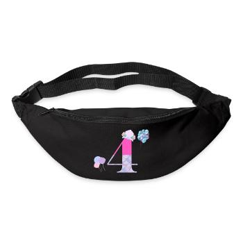 4e anniversaire sirène - Sac banane - noir - Devant