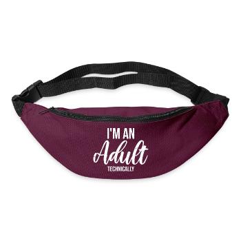 Je suis un adulte techniquement techniquement adulte blague - Sac banane - bordeaux  - Devant