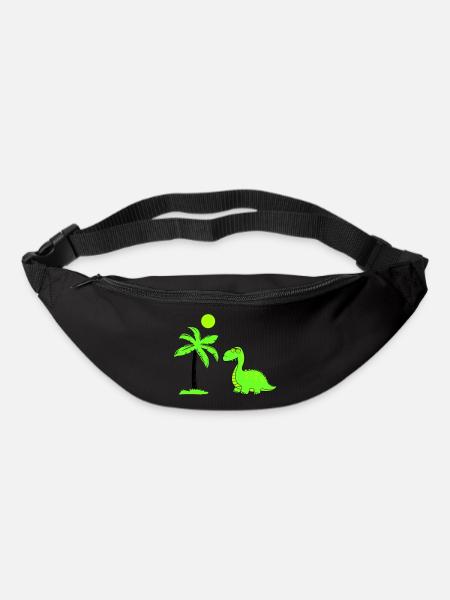 dinosaurier palme 02 - Gürteltasche - Schwarz