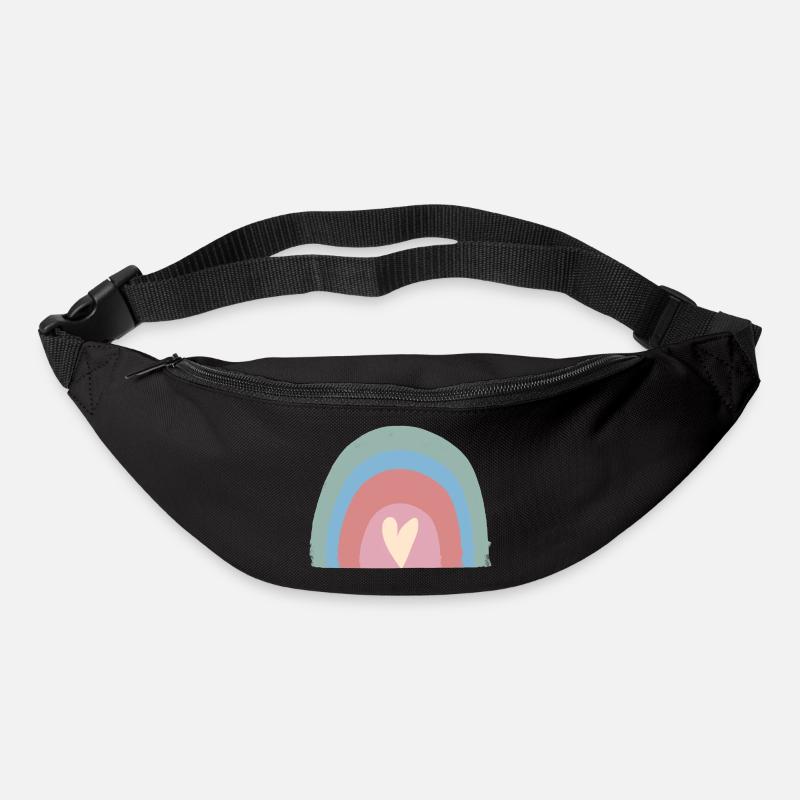 Pastellregen Herz Rainbow - Gürteltasche - Schwarz