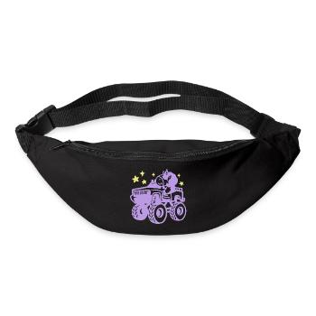 Einhorn im Monstertruck - Gürteltasche - Schwarz - Vorne