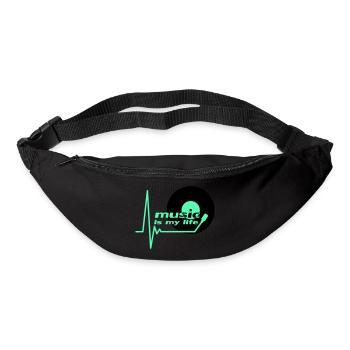 Music is my Life Pulse Heartbeat Vinyl Music Logo - Bum bag - black - Front