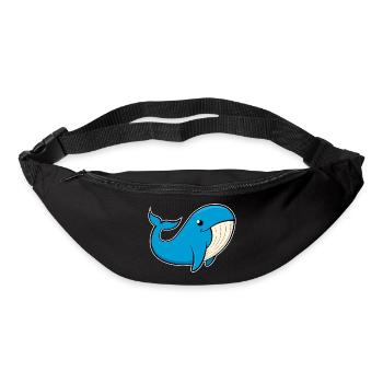 Cheerful image of a blue whale - Bum bag - black - Front