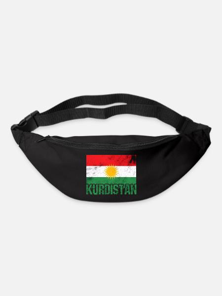 Kurdisches Friedenssymbol mit Kurdistan Kurden - Gürteltasche - Schwarz