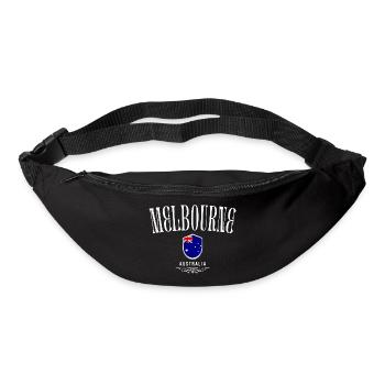 Melbourne, Australien, schlankes und minimalistisches Design - Gürteltasche - Schwarz - Vorne