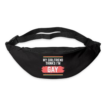 Pride Rainbow Meine Freundin denkt, dass ich schwul bin - Gürteltasche - Schwarz - Vorne