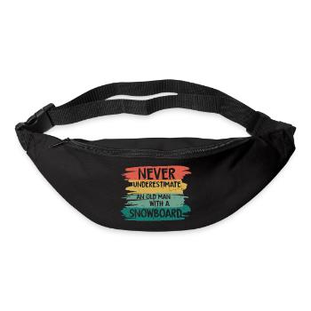 Never underestimate old snowboarder - Gürteltasche - Schwarz - Vorne