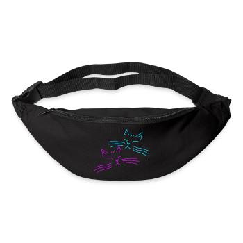 Katze Katzen Retro Vintage Party  - Gürteltasche - Schwarz - Vorne