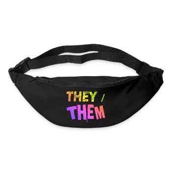 they / them Geschenkidee LGBTQ+ nonbinary Pronomen - Gürteltasche - Schwarz - Vorne