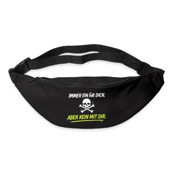 Neon Schädelkreuz mit Spruch - Gürteltasche - Schwarz - Vorne