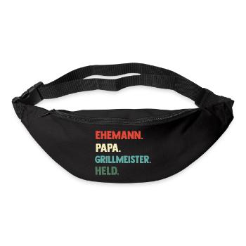 Papa Vater Held Grillmeister BBQ Geschenk - Gürteltasche - Schwarz - Vorne