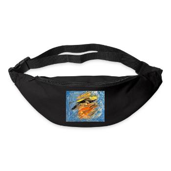 Blue color swirl in orange - Bum bag - black - Front