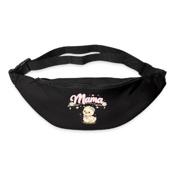 Mama süßes kleines Entlein und Blumen | Mama-Geschenk - Gürteltasche - Schwarz - Vorne