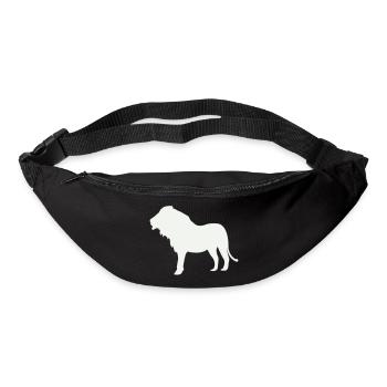 Silhouette de Lion au clair de lune - Sac banane - noir - Devant