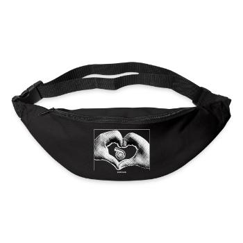 Main en forme de cœur avec un petit turbo - Sac banane - noir - Devant