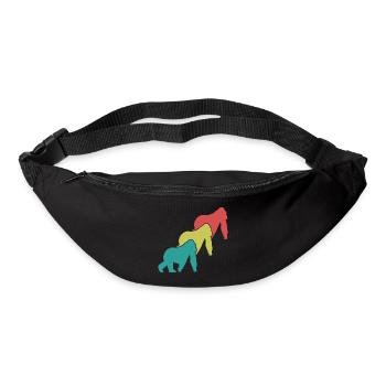 Three Monkeys Silhouettes Retro - Bum bag - black - Front