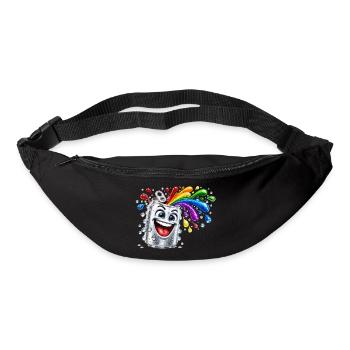 Fröhliche Farbdusche aus Dose - Gürteltasche - Schwarz - Vorne