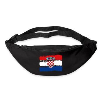 Drapeau de la Croatie Adriatique Zagreb Drapeau croate - Sac banane - noir - Devant