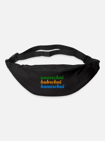 weesschni habschni kannschni Typisch sächsisch - Gürteltasche - Schwarz