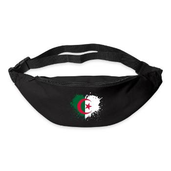 Coeur drapeau algerie - Sac banane - noir - Devant