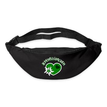 Edelweiss Herz Trachten Dirndl Alpenblümchen - Gürteltasche - Schwarz - Vorne
