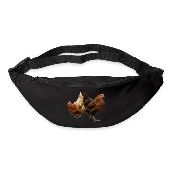 two happy chickens - Bum bag - black - Front