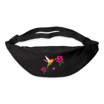 Colorful hummingbird in hibiscus duet - Bum bag - black - Front