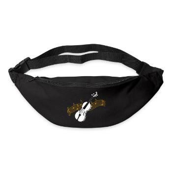 Geige mit Noten / Geige - Gürteltasche - Schwarz - Vorne