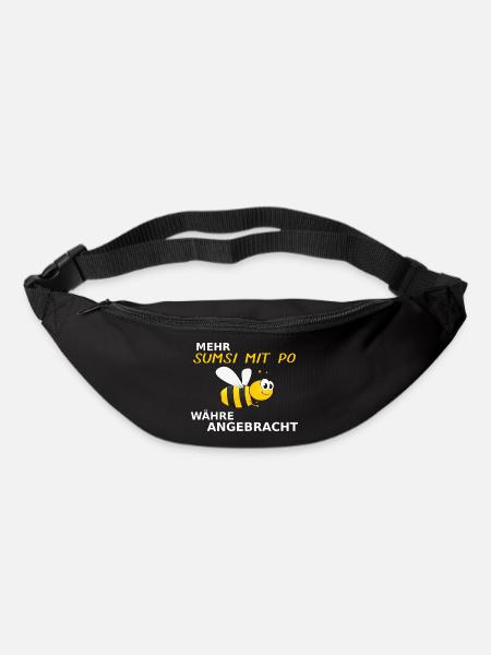 Lustiges Bienen Optimismus Sumsi mit Po Geschenk - Gürteltasche - Schwarz