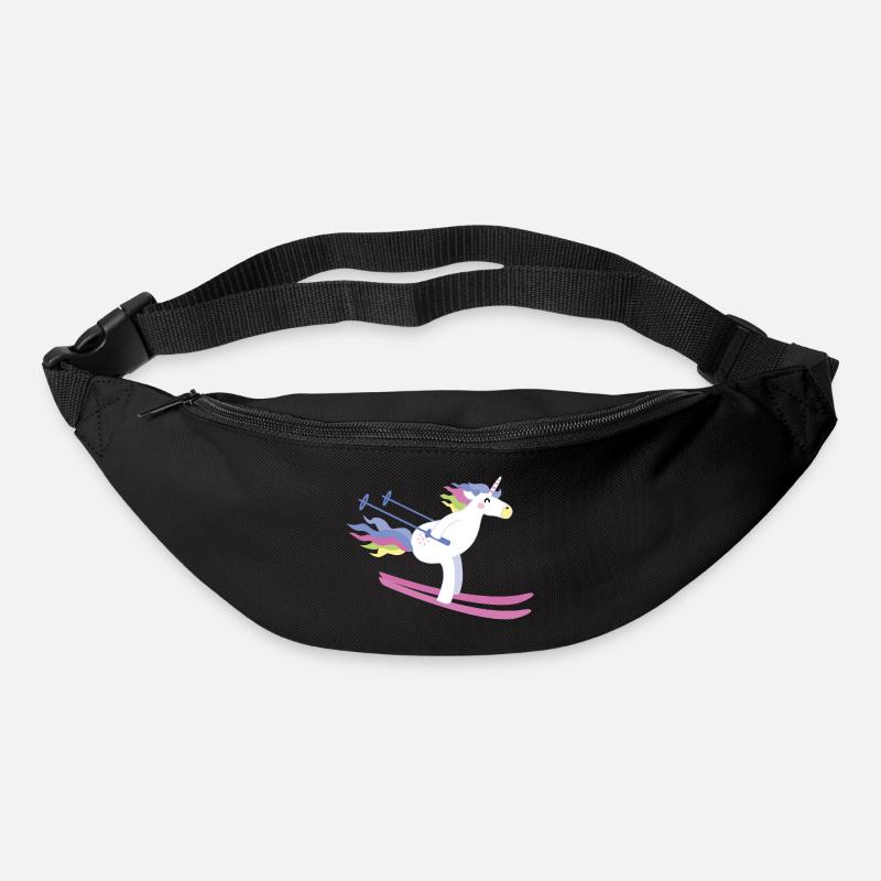 Licorne sur ski - Sac banane - noir