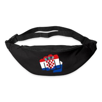 Kroatien Hrvatska Faust Boxen Boxer Flagge Fahne - Gürteltasche - Schwarz - Vorne
