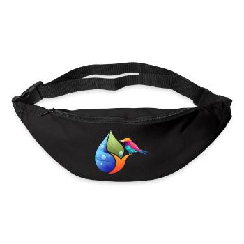 Feuille de couleurs géométrique du colibri - Sac banane - noir - Devant