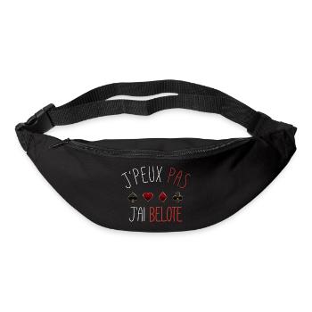 j peux pas j ai belote - Sac banane - noir - Devant