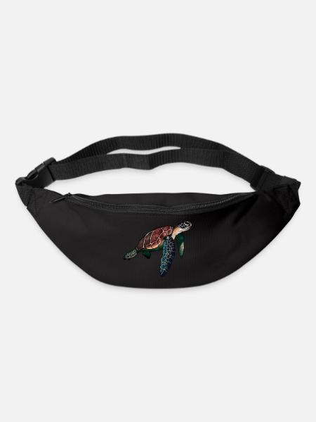 Tortue marine - Sac banane - noir
