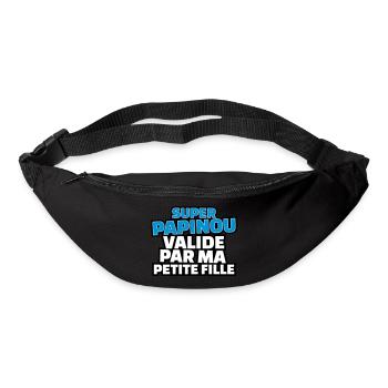 super papinou validé par ma petite fille - Sac banane - noir - Devant