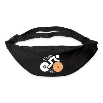 DJ-Figur mit Platten und Musiknoten - Gürteltasche - Schwarz - Vorne