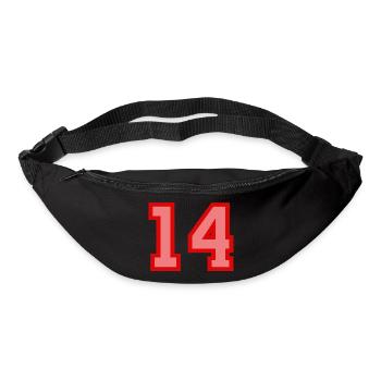 Cool Retro Retrostyle Numéro de maillot numéro de dos - Sac banane - noir - Devant