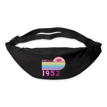 Anniversaire 70 ans vintage 1952 femme rose violet - Sac banane - noir - Devant