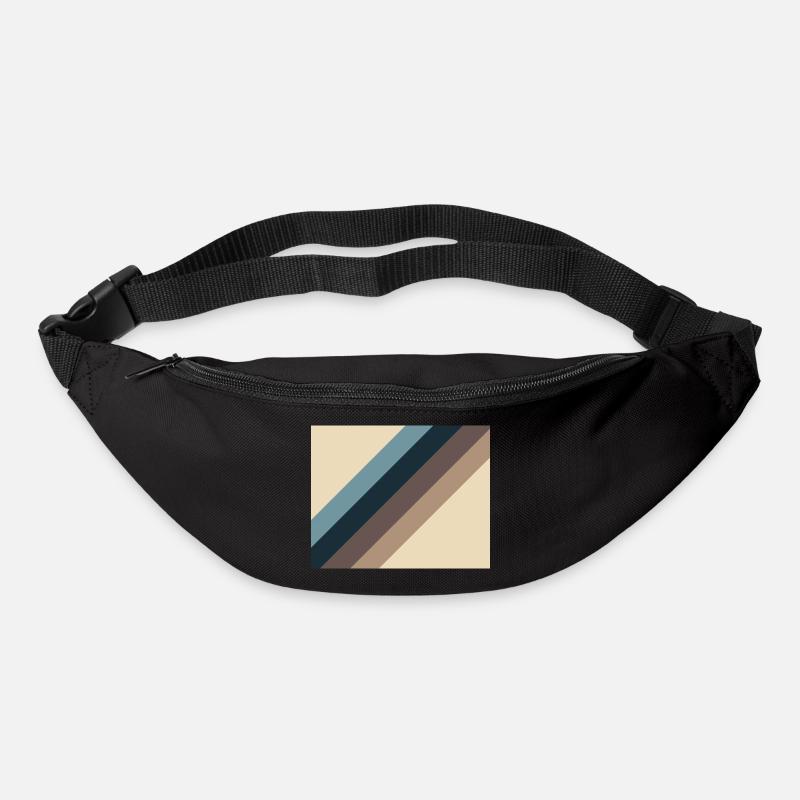 Lignes vintage - Sac banane - noir