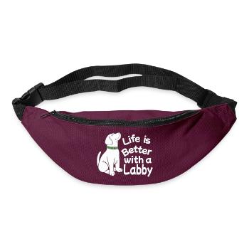 Labrador Dog Propriétaire de chien Maîtresse M. Wau - Sac banane - bordeaux  - Devant