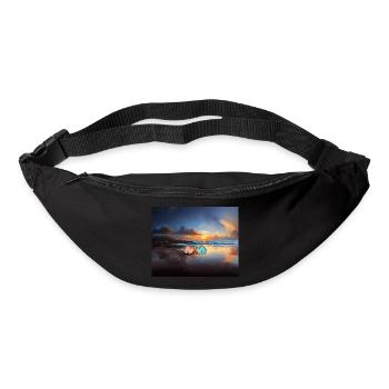 hugadino, dinos on the beach, cute dinosaur - Bum bag - black - Front