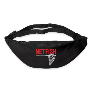 Funny fishing, Netfish, perody fishing design - Bum bag - black - Front