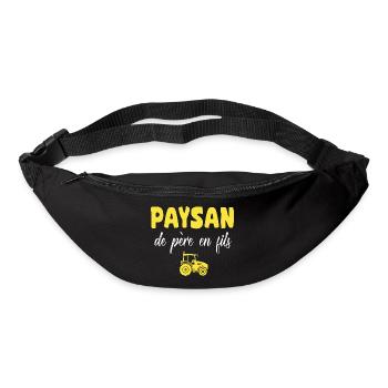 Tracteur paysan de père en fils agriculteur - Sac banane - noir - Devant