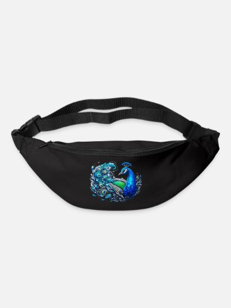 Pfau - Gürteltasche - Schwarz