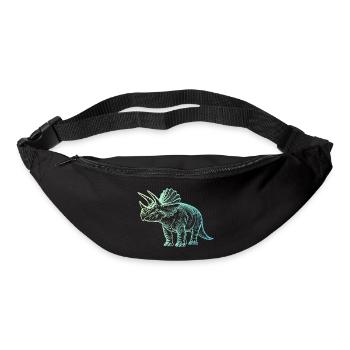 Triceratops Dinosaur Drawing Gradient Blue Green - Bum bag - black - Front