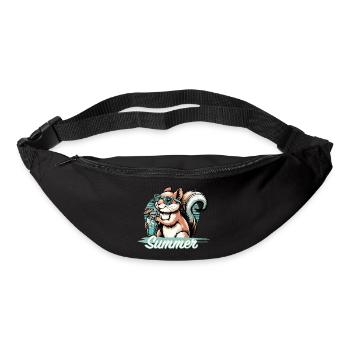 Cute cartoon squirrel enjoying summer - Bum bag - black - Front