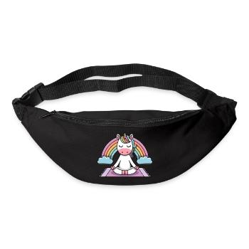 licorne de yoga - Sac banane - noir - Devant
